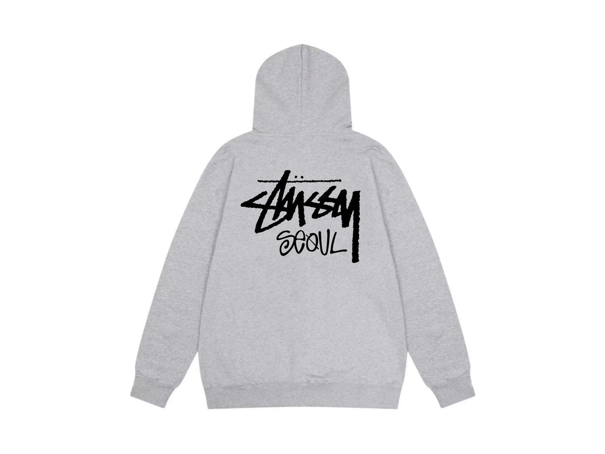 Stussy Zip Up Hoodie Multi Graphic Letter Print Streetwear Jacket