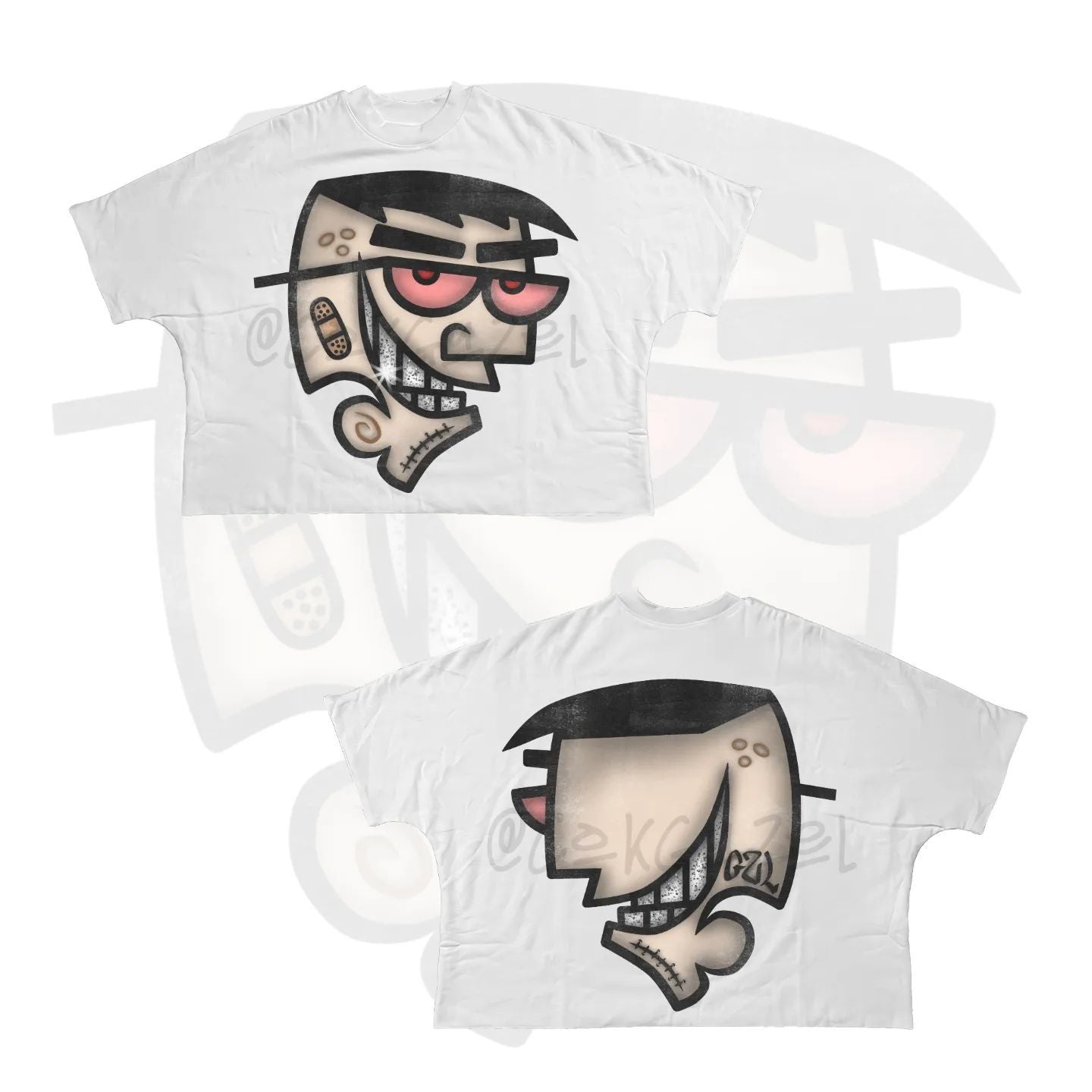 Y2K Hip-Hop-Cartoon-Charakter-Grafik Unisex Oversized Streetwear Baumwoll-T-Shirt