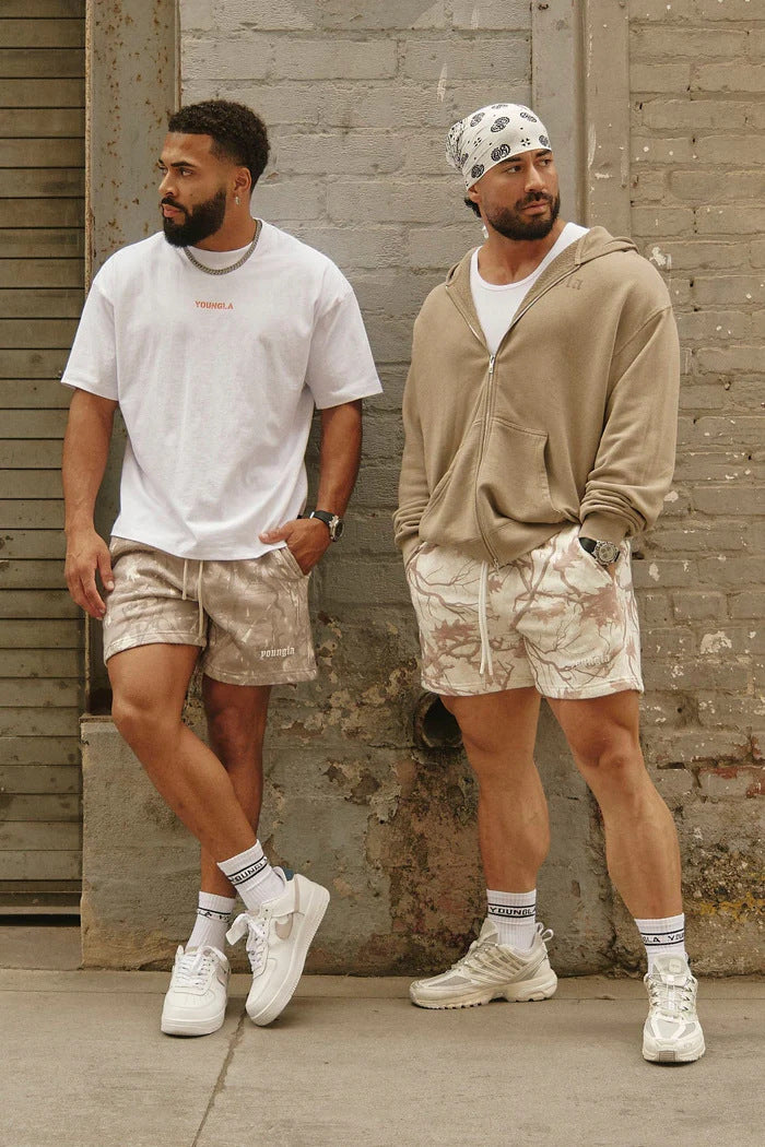 YOUNGLA 1118 Tree Camo Cotton Shorts