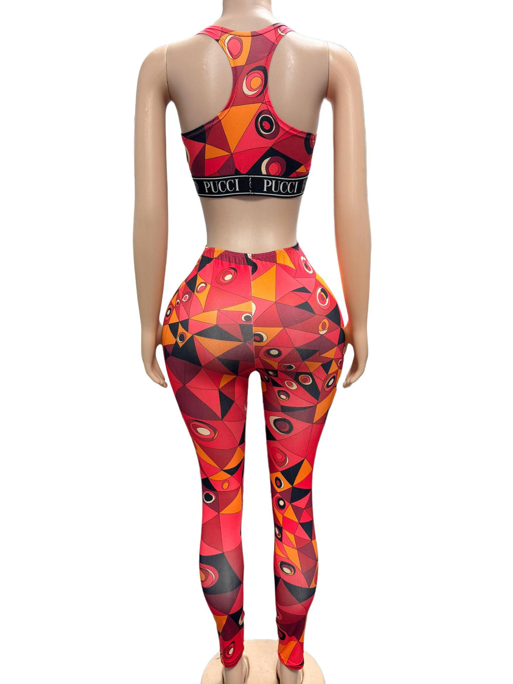 Emilio Pucci Geometric Eye Print Tank Top Leggings 2 Piece Set Women