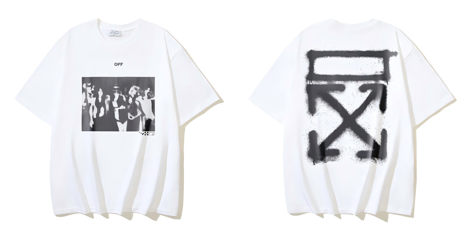 Figure Arrow Graphic Print Streetwear Crew Neck Short Sleeve T Shirt