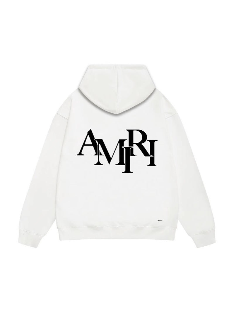 Amiri Multi‑Graphic Letter Logo Oversized Hoodie Streetwear Unisex