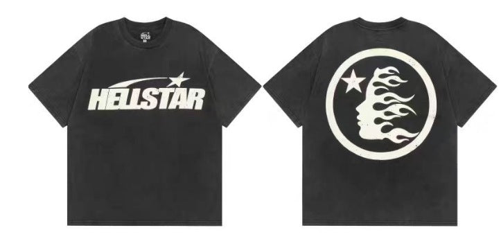 Y2K Hellstar Style Grafik Unisex Oversized Streetwear Baumwoll-T-Shirt