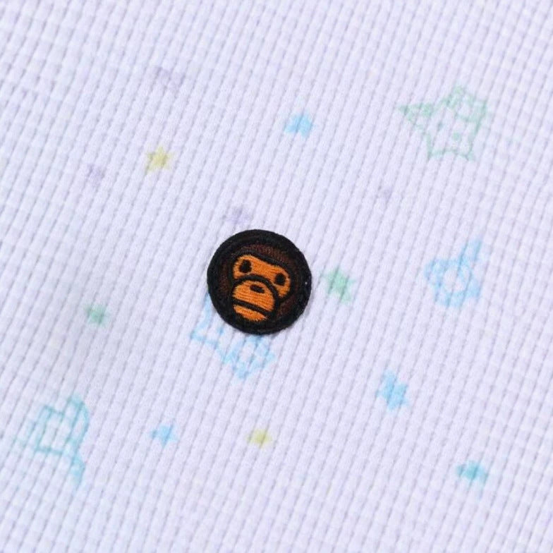 BAPE Lisa Baby Milo Sta Pattern One Point Waffle Star Print Hoodie