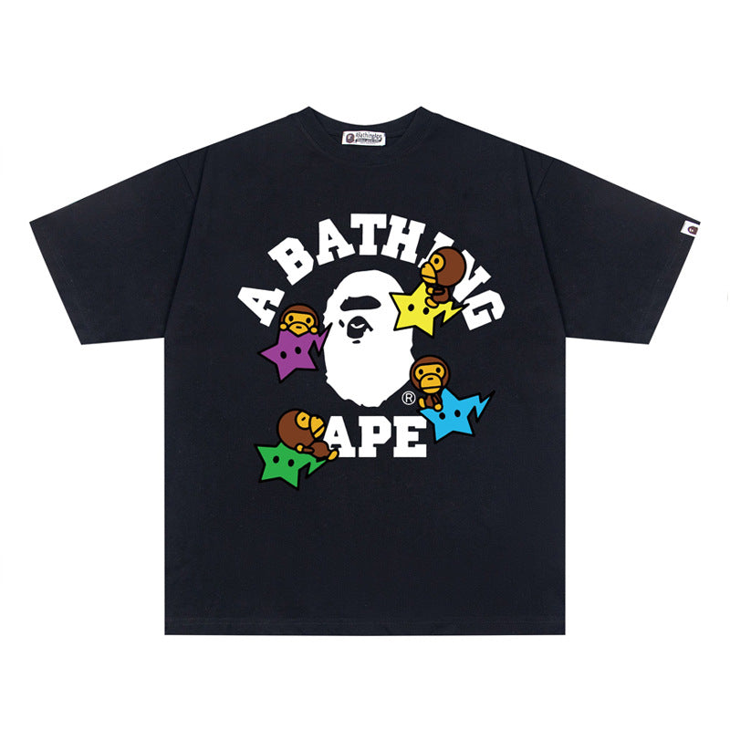 Bape Ape Head Graphic Short Sleeve Tee Streetwear Unisex