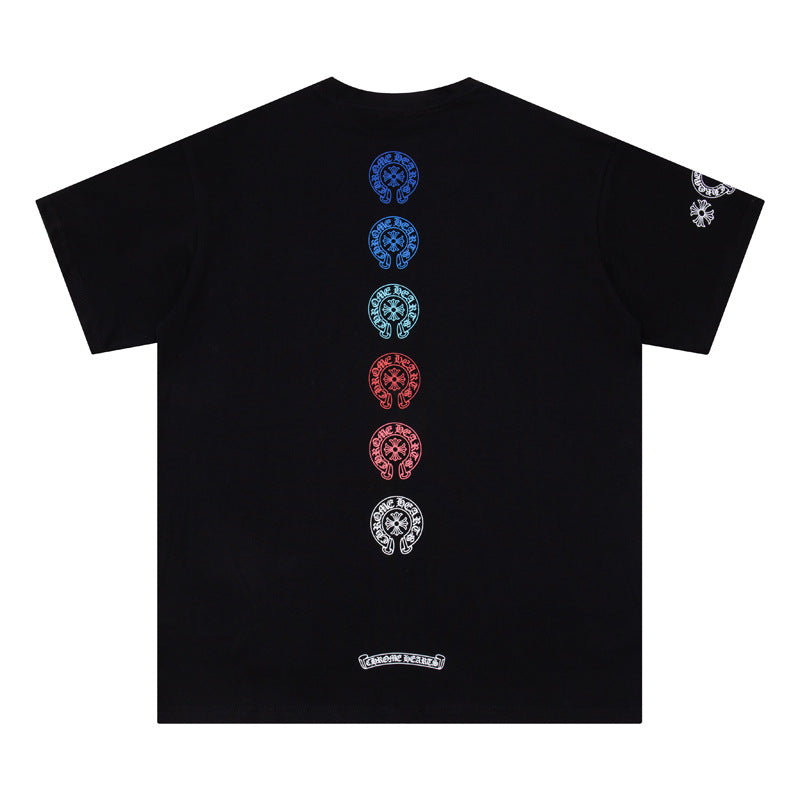 Chrome Hearts Horseshoe Cross Floral Crew Neck T‑Shirt Unisex