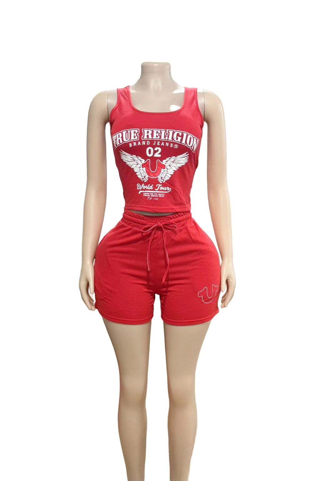 True Religion Horseshoe Graphic Tank Top Shorts 2 Piece Set