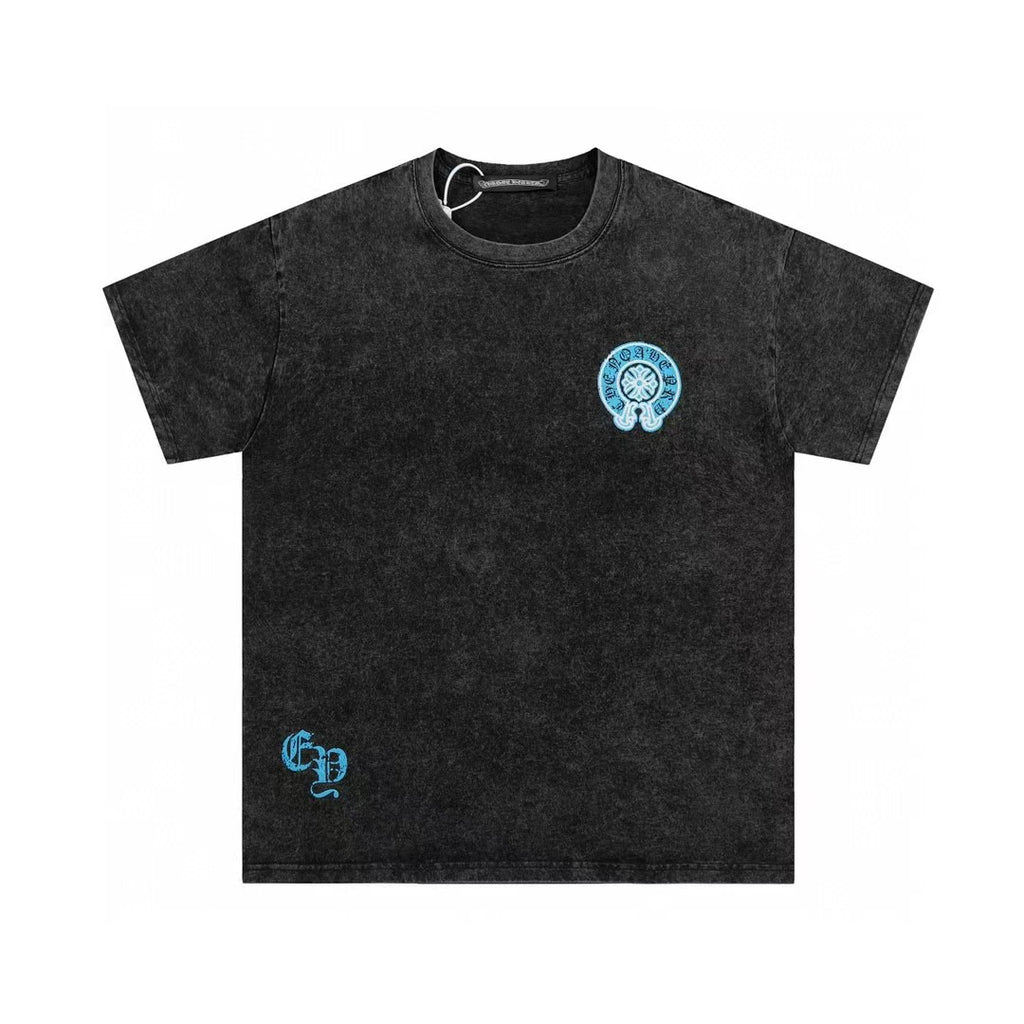 Chrome Hearts Color Sanskrit Cross Print Short Tee Unisex Y2K