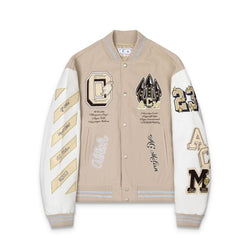 Off-White Embroidered Badge Varsity Jacket Unisex