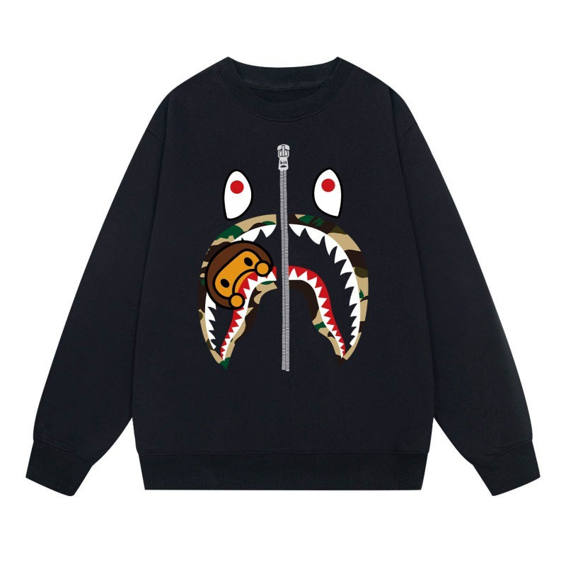 Bape Camo Ape Head Graphic Washed Oversized Crewneck Streetwear