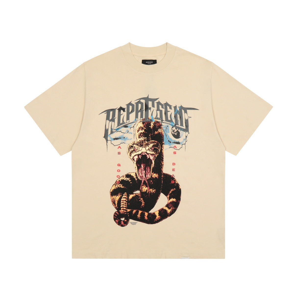 Represent Shark Washed Graphic Oversized Tee Streetwear Unisex