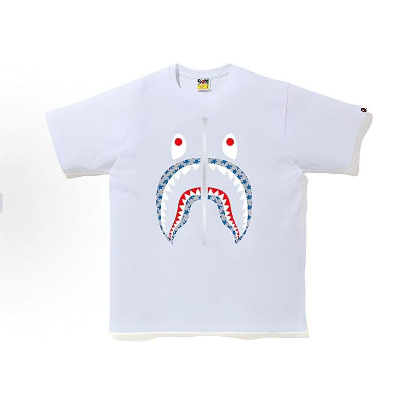 BAPE Ape Head Shark Print Unisex Casual T-Shirt