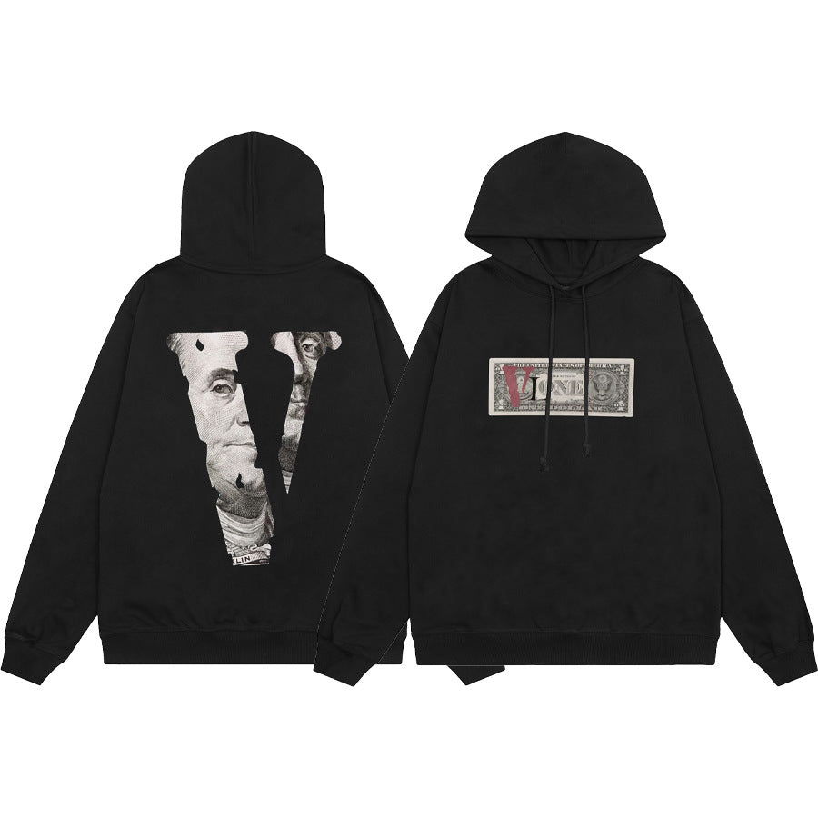 Vlone Multi Pattern Big V Graphic Oversized Hoodie Streetwear Unisex