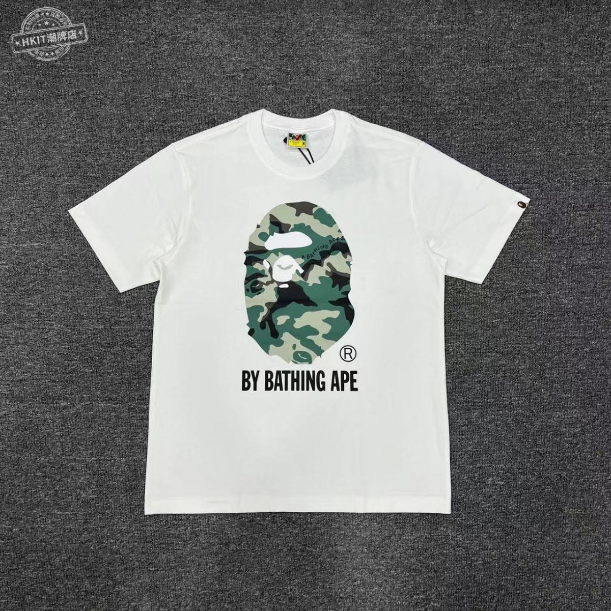 Bape Shark Camo Zip Graphic Oversized Tee Streetwear Unisex
