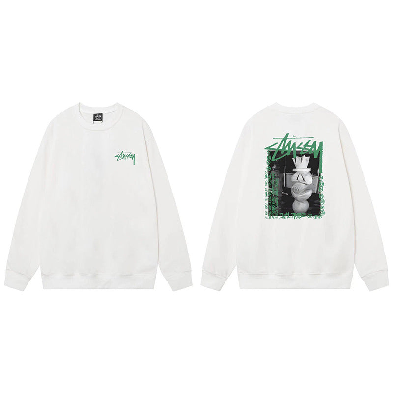 Stussy Graphic Crewneck Sweatshirt 8 Ball Dice Street Casual Pullover