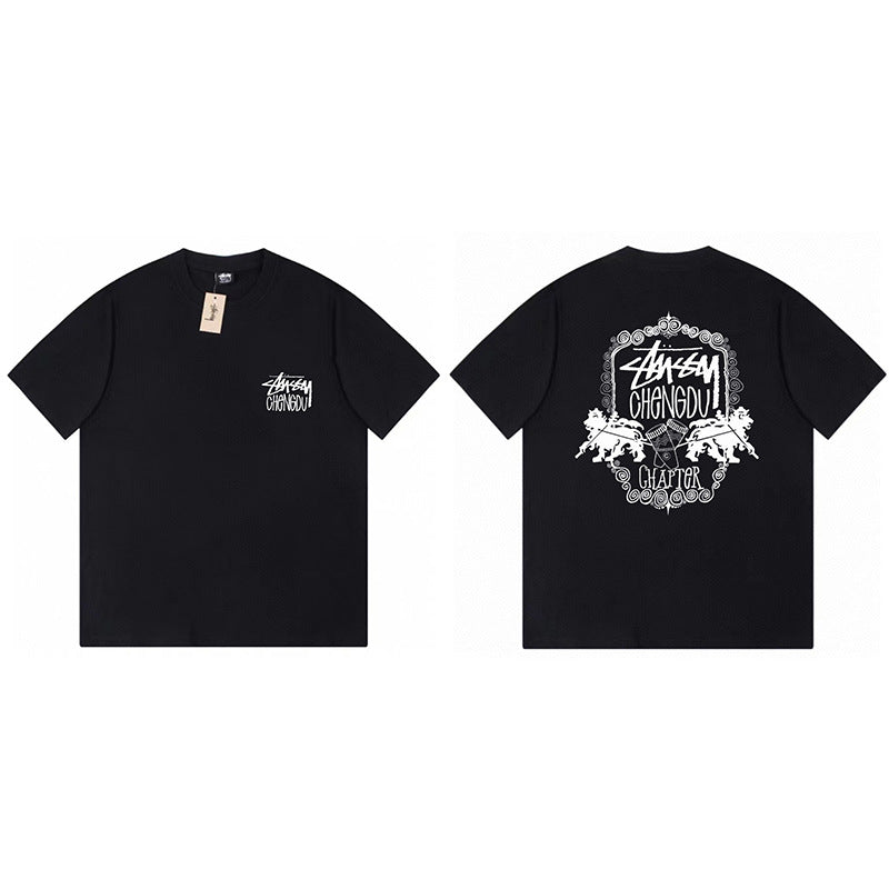 Stussy Graphic Print Collection Loose Casual Short Sleeve T-Shirt