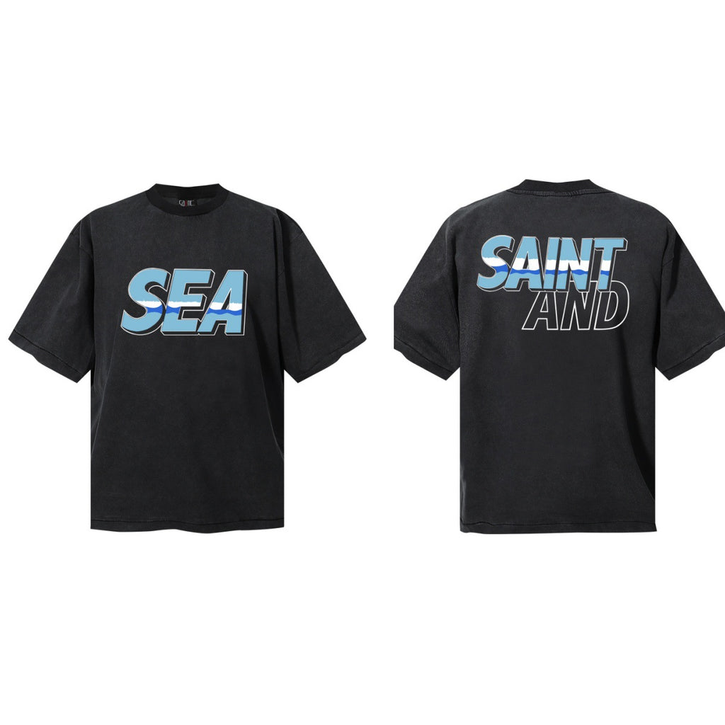 Saint Michael Vintage Washed Graphic Print Loose Streetwear T-Shirt