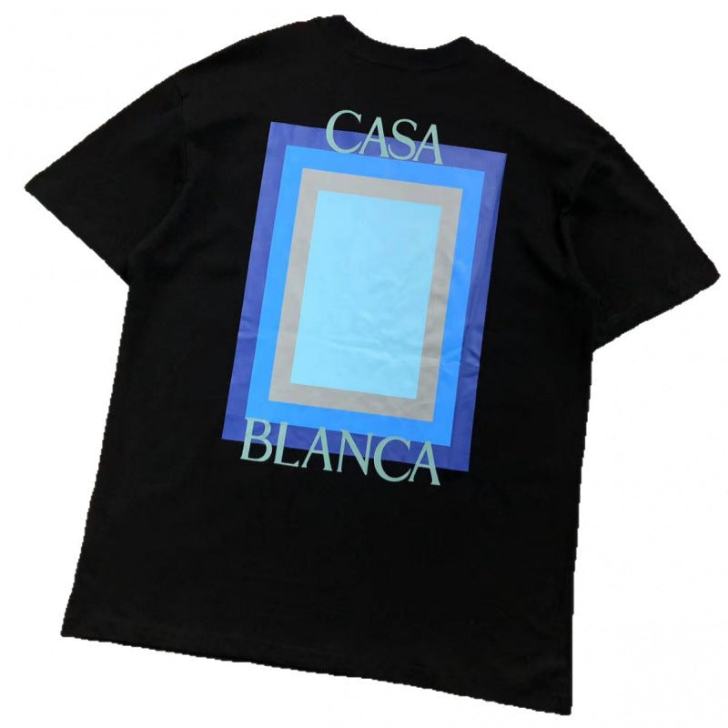 Casablanca Casa Letter Art Print Crew Neck Short Sleeve Tee Unisex