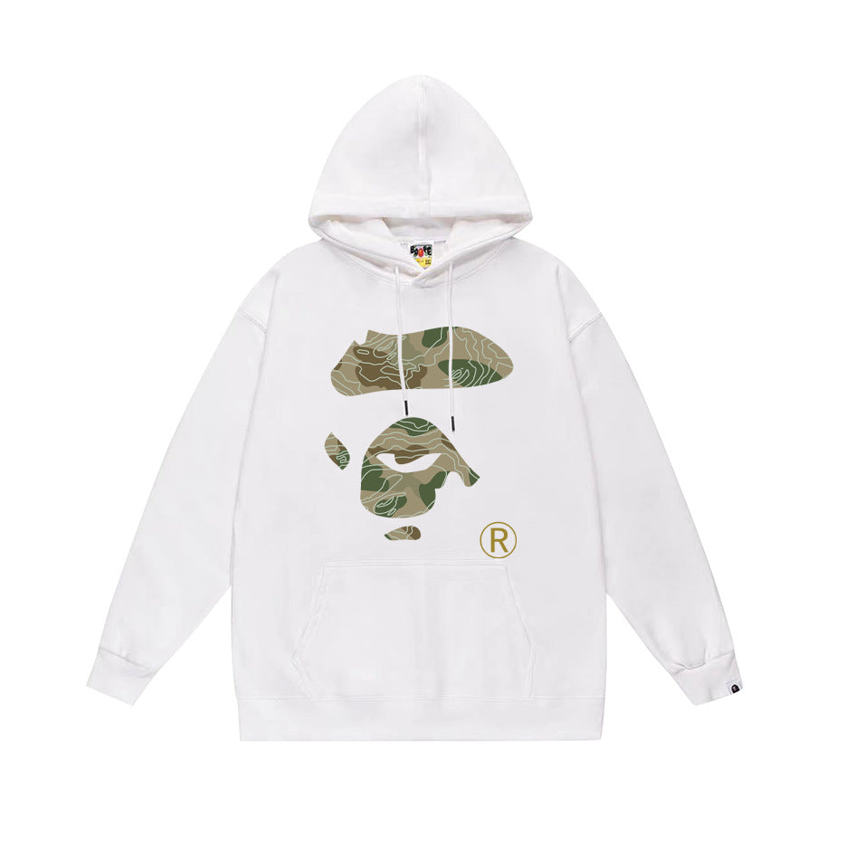 BAPE Hoodie Multi Camo Ape Head Print Street Fleece Pullover