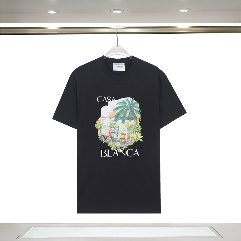 Casablanca Art Print Loose Unisex Short Sleeve Graphic T-Shirt