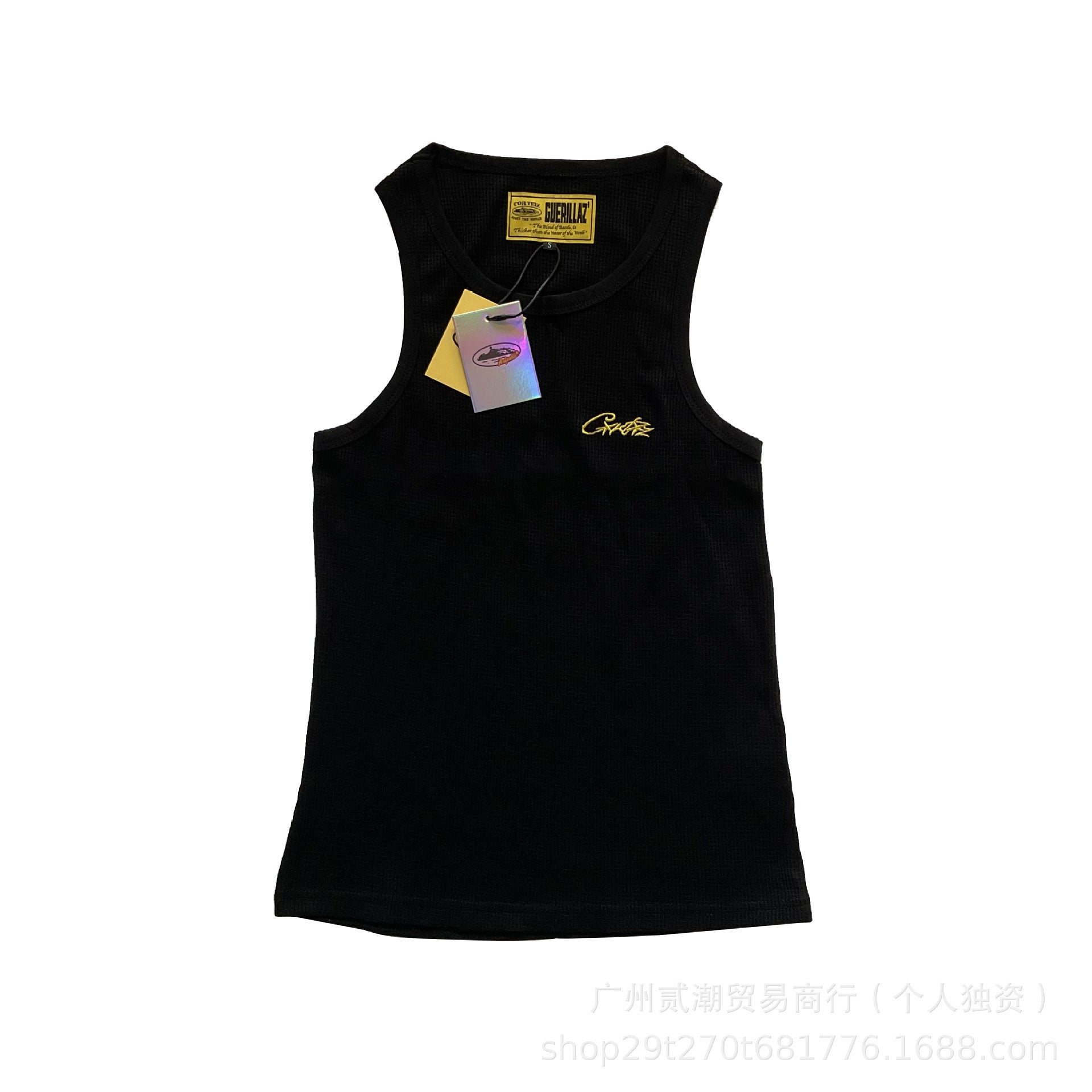 Corteiz Style Y2K Geripptes Tanktop Ärmelloses Streetwear Basic Weste