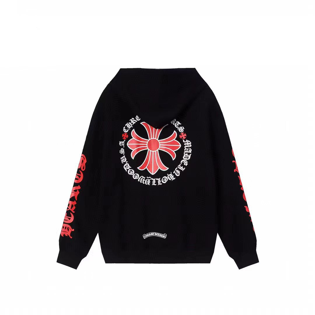 Chrome Hearts Gothic Graphic Print Pullover Hoodie Streetwear Unisex