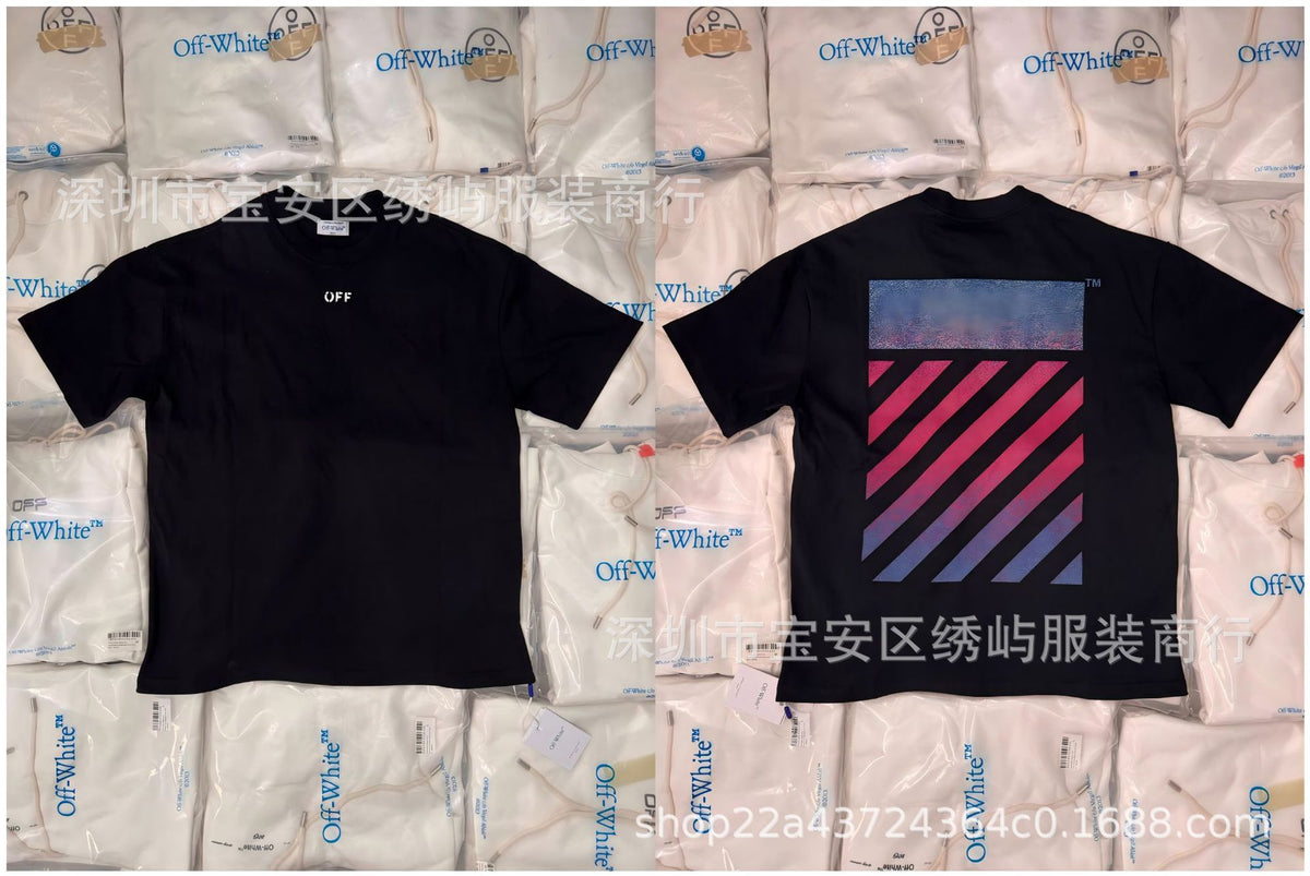 Off White Arrow Print Crew Neck Short Sleeve T Shirt Unisex