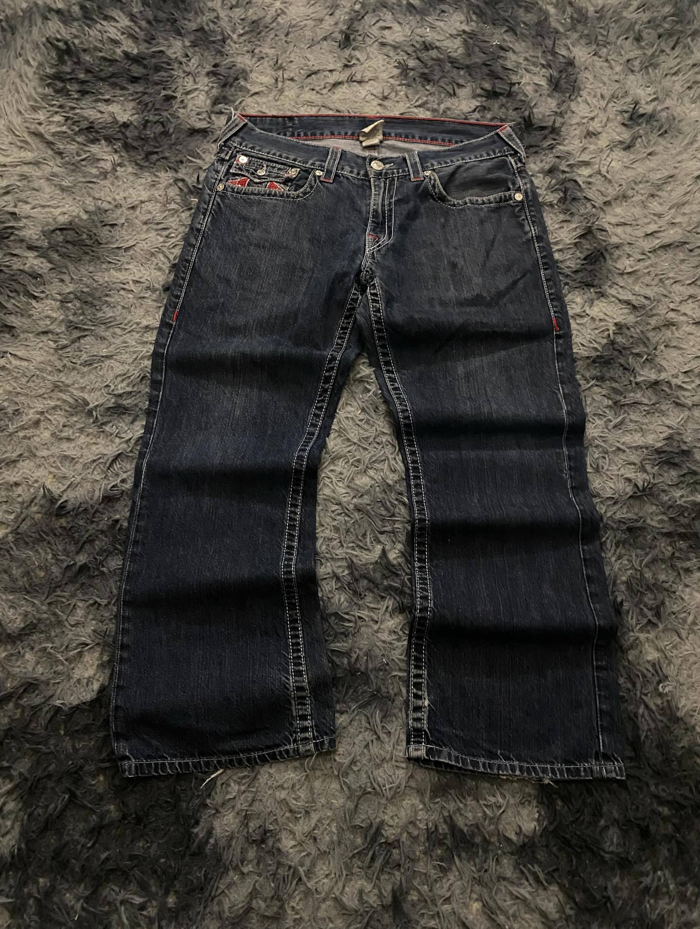 Vintage Horseshoe Embroidery Flare Denim Jeans