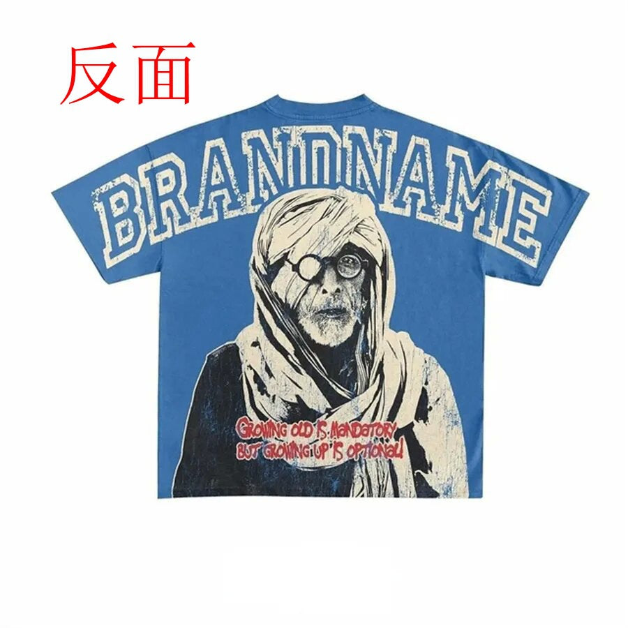 Warzone Studios Style Y2K Doppelseitiges Graffiti Oversized Vintage Baumwoll-T-Shirt