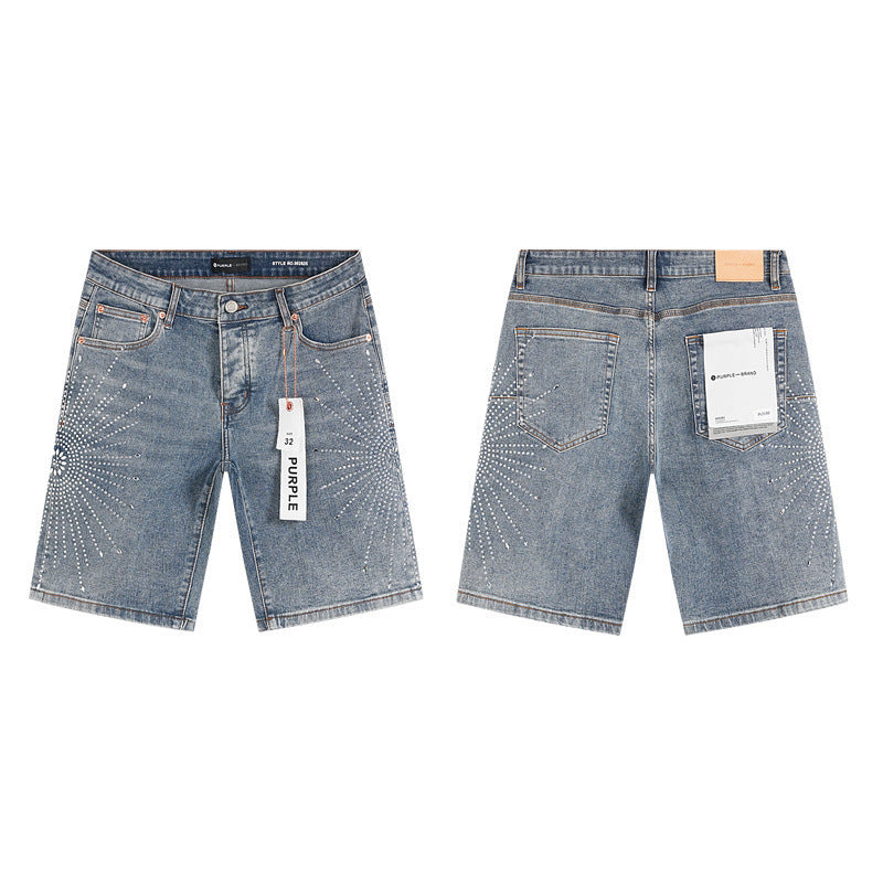 Purple Brand Distressed Loose Fit Denim Shorts Unisex