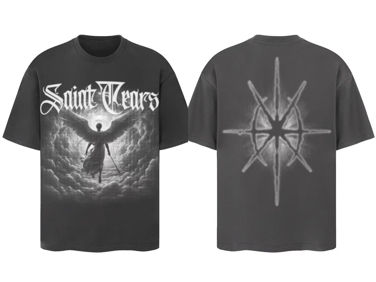 Saint Michael Vintage Multi‑Graphic Oversized Tee Streetwear Unisex