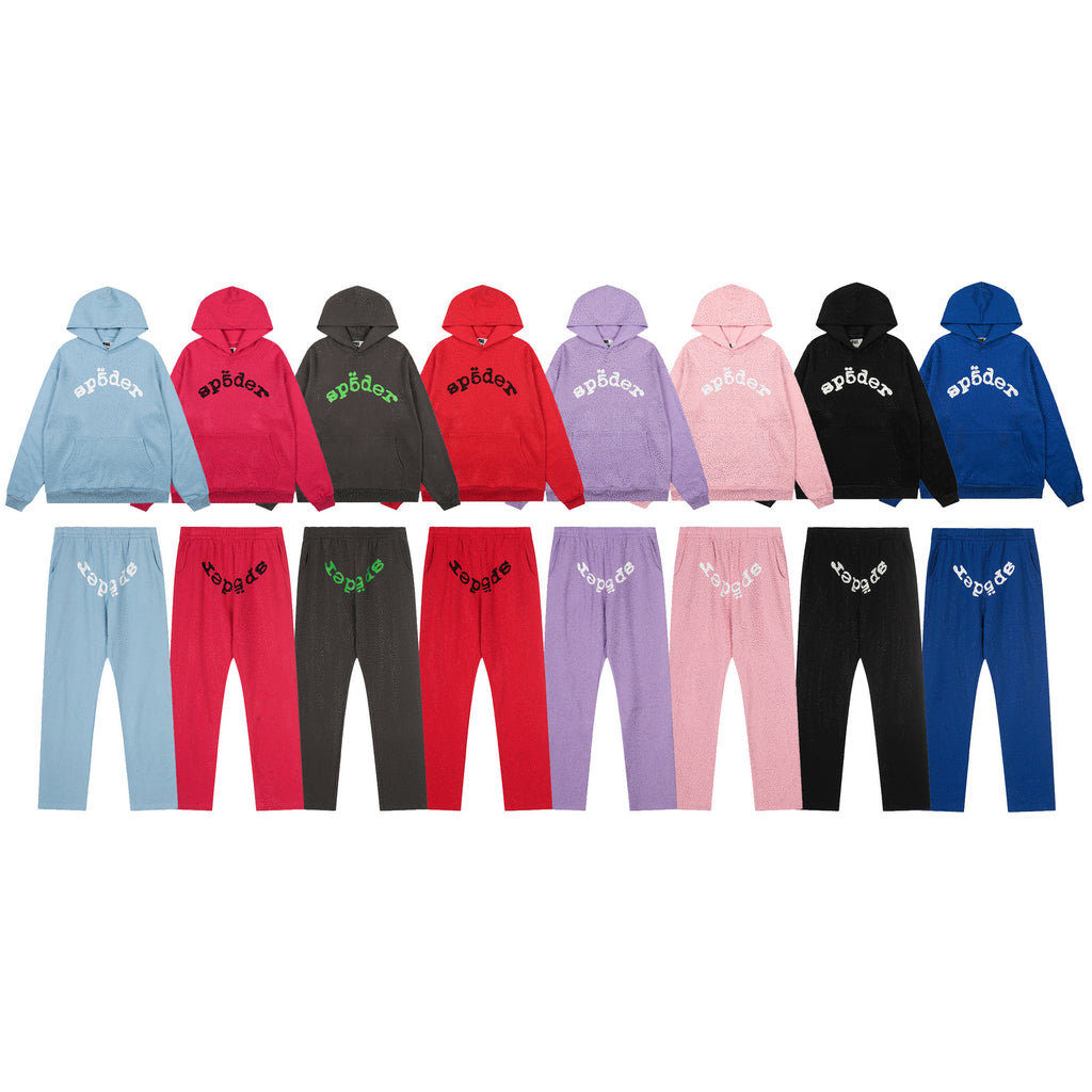Sp5der VVS Full Rhinestone Hoodie & Sweatpants Tracksuit Set