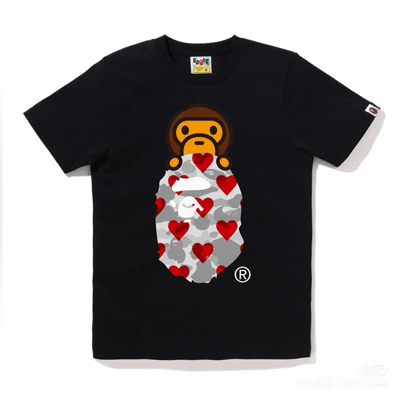 Bape Ape Head Graphic Short Sleeve Tee Streetwear Unisex