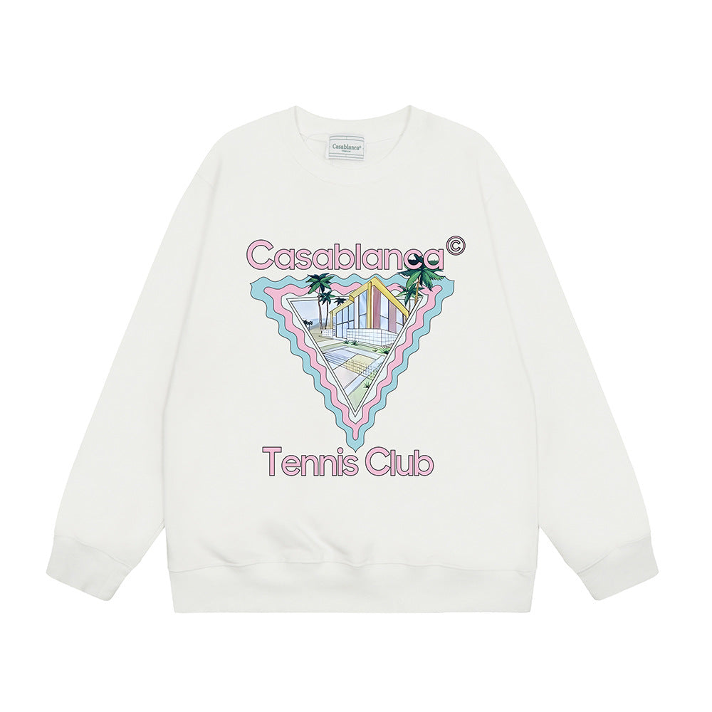 Casablanca Graphic Print Crew Neck French Terry Sweatshirt Unisex