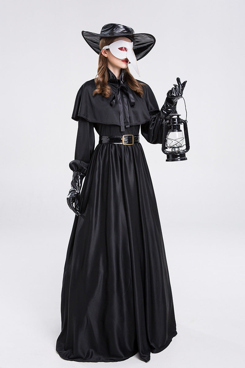 Halloween Men & Women Plague Doctor Cosplay Medieval Couple Party Sets
