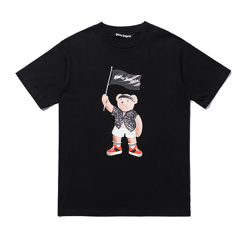 Palm Angels Teddy Bear Graphic Tee Loose Unisex Streetwear T-Shirt