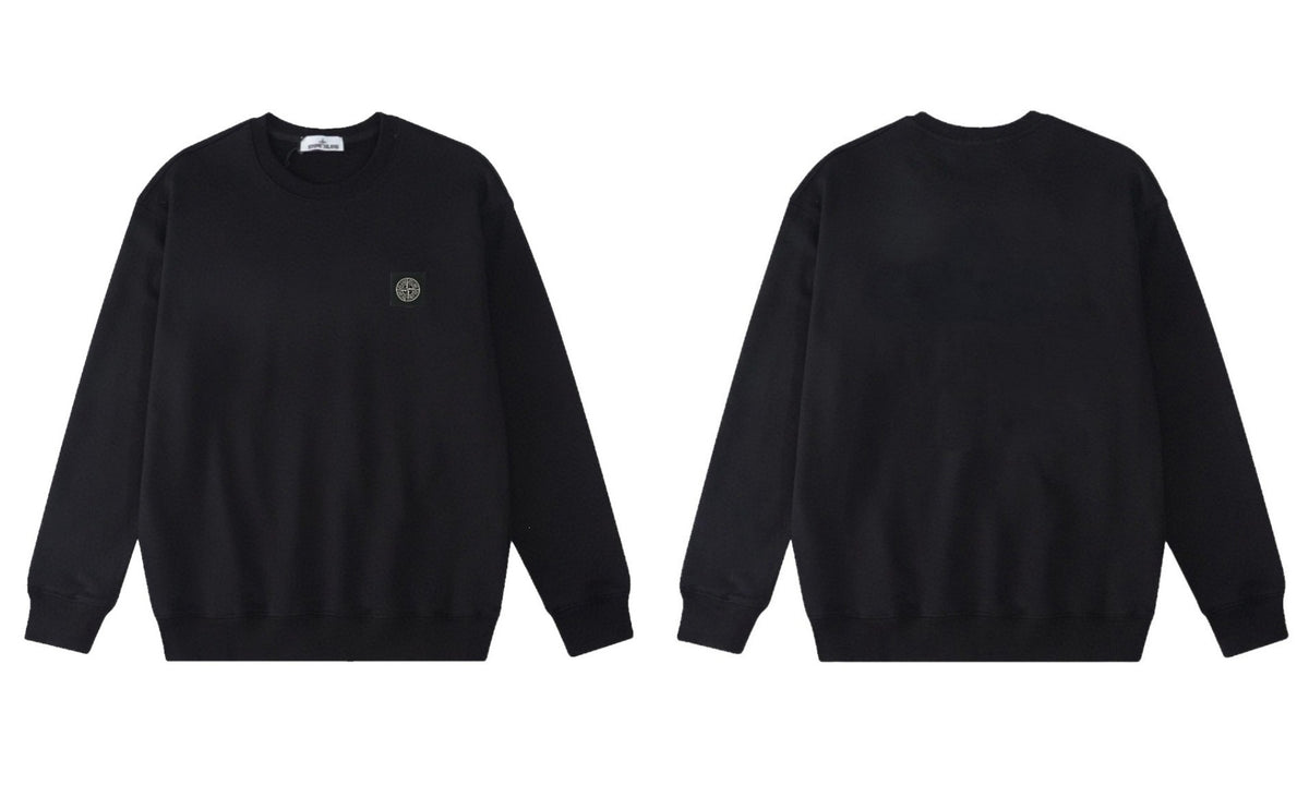 Stone Island Compass Print Crewneck Sweatshirt Men Autumn Pullover