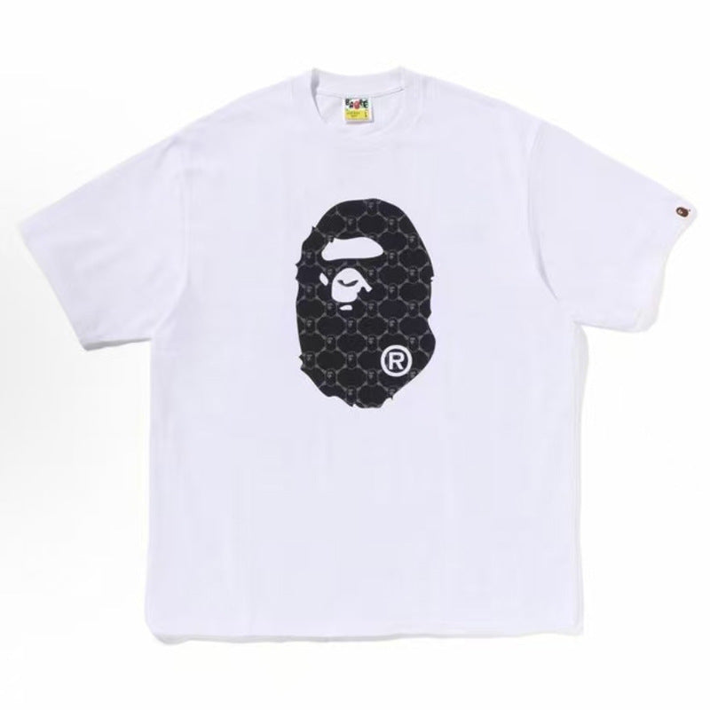 BAPE Ape Head Cartoon Print Loose Unisex Short Sleeve T-Shirt