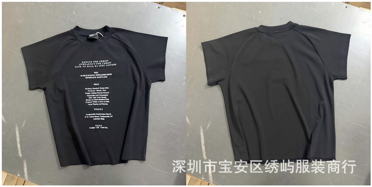 ERD Portrait Letter Print Crew Neck Short Sleeve T Shirt Unisex