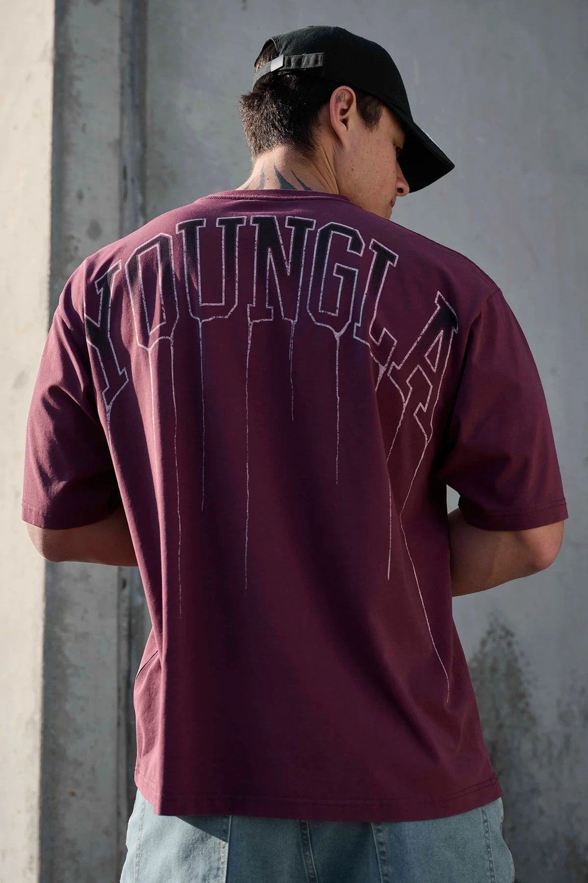 YOUNGLA W428 Drip Oversized Tee
