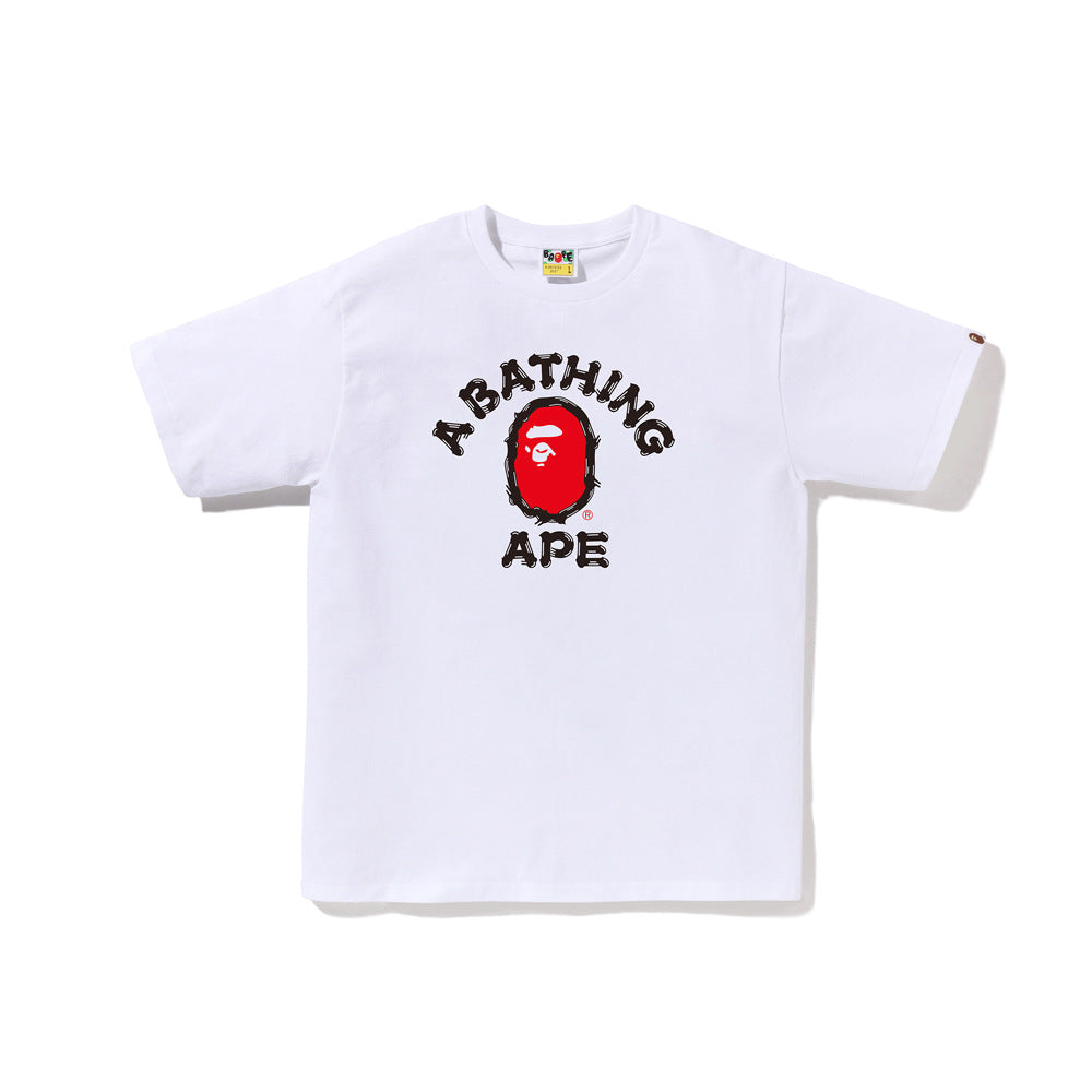 BAPE Camo Shark Ape Head Print Crew Neck Short Sleeve T‑Shirt Unisex