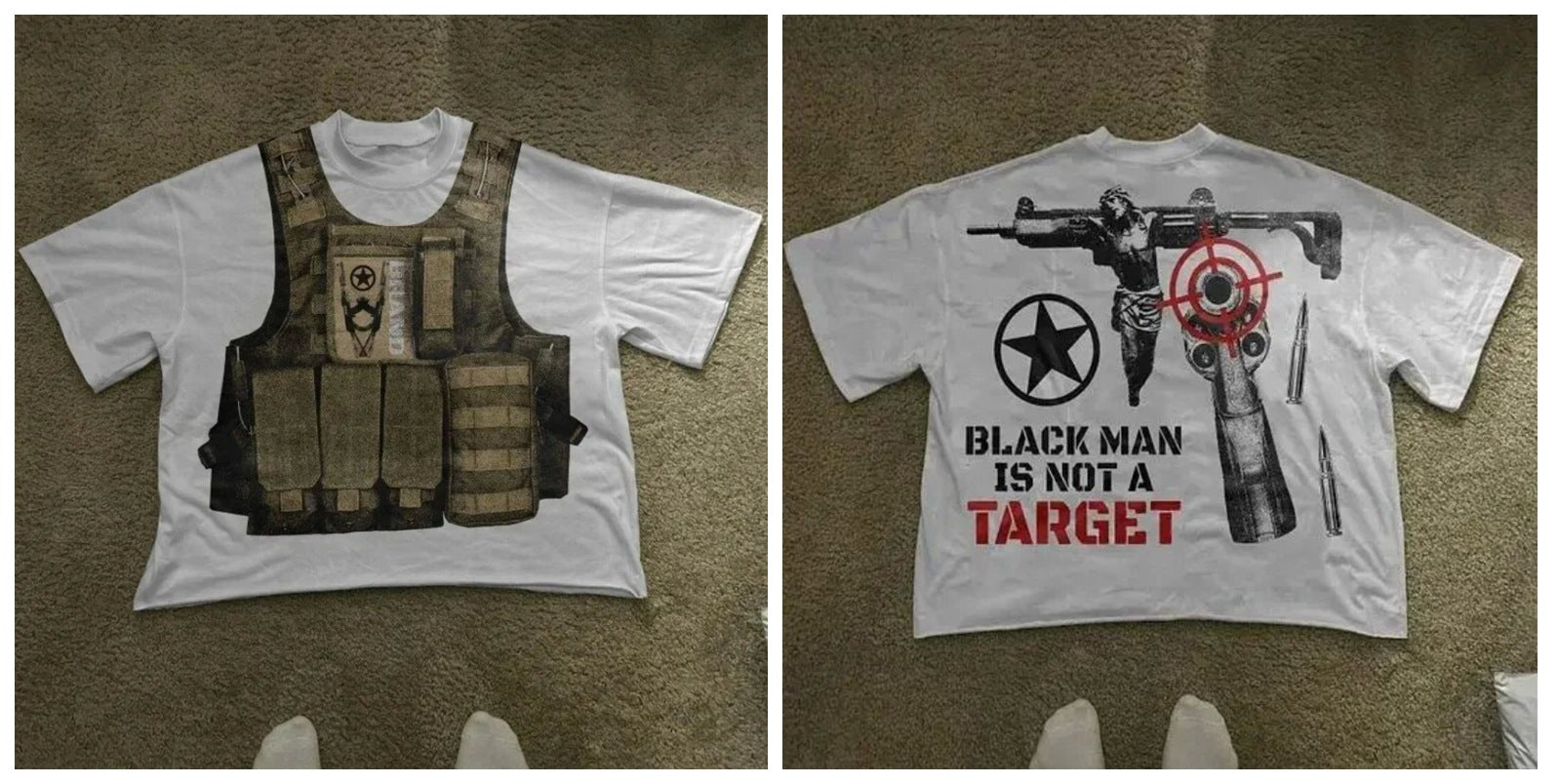Y2K Taktisches Militär-Grafik-Unisex-Oversize-Streetwear-Baumwoll-T-Shirt