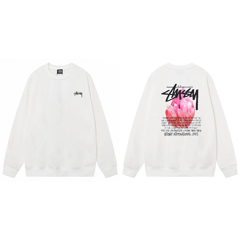 Stussy Graphic Crewneck Sweatshirt 8 Ball Dice Street Casual Pullover