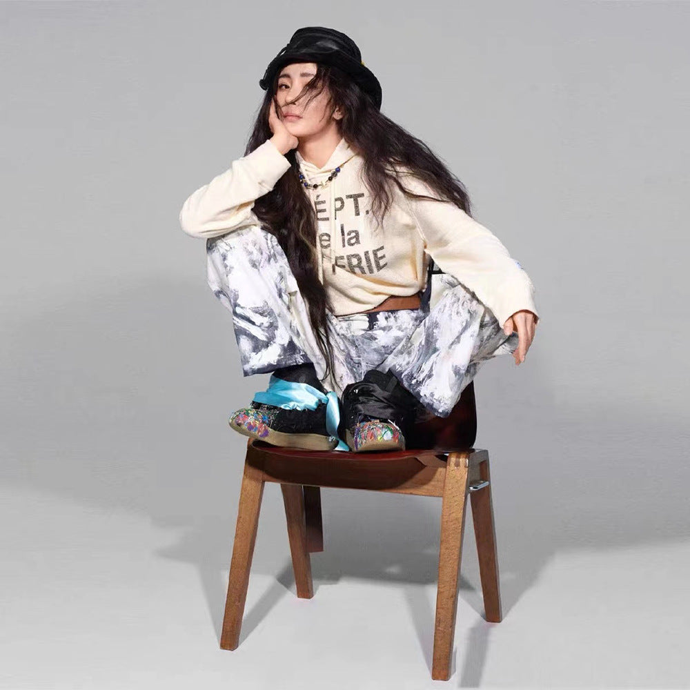 Gallery Dept Hollywood Letter Graphic Print Hoodie Streetwear Unisex