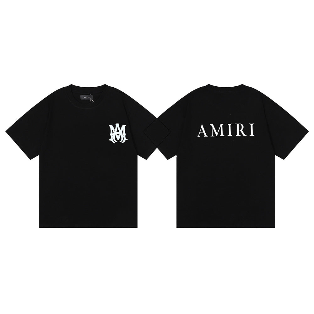 Amiri Rose Skull Letter Graphic Short Sleeve Tee Streetwear Unisex