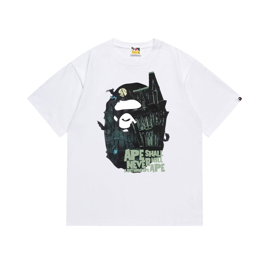 Bape Multi‑Camo Ape Head Graphic Oversized Tee Streetwear Unisex