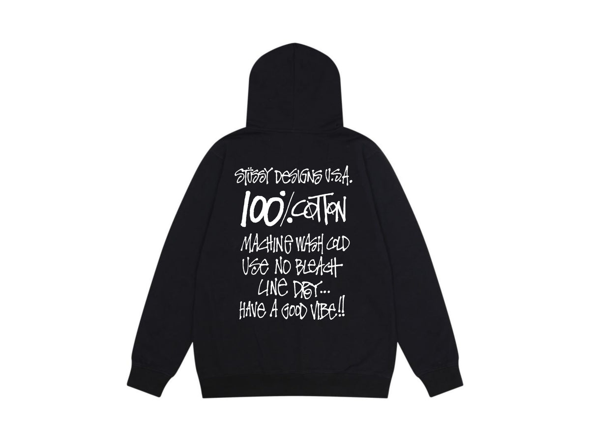 Stussy Zip Up Hoodie Multi Graphic Letter Print Streetwear Jacket