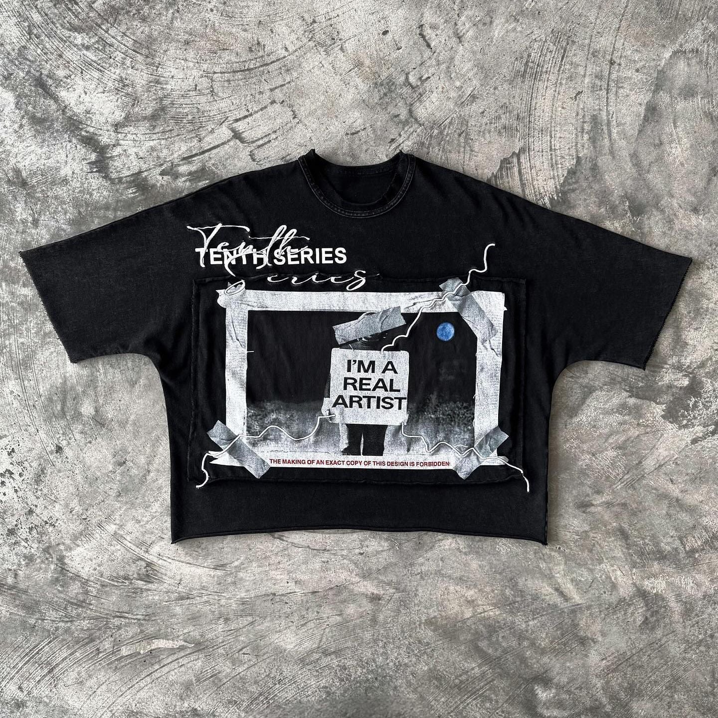 Streetwear-Shirt im Gothic-Stil von Saint Michael mit Grafik – Unisex Oversized Baumwoll-T-Shirt