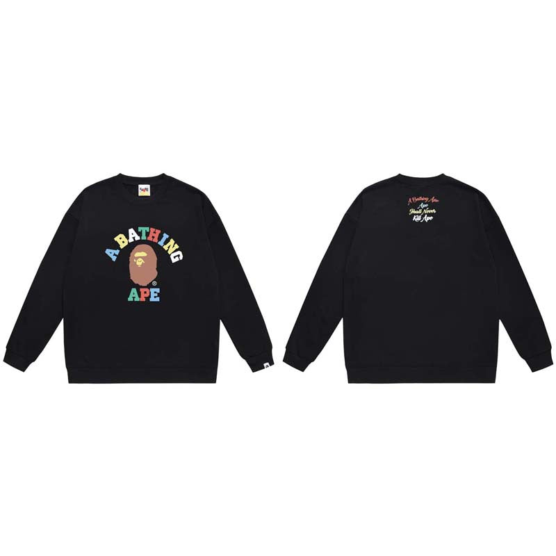 BAPE Ape Head Crewneck Sweatshirt Multi Print Streetwear Pullover