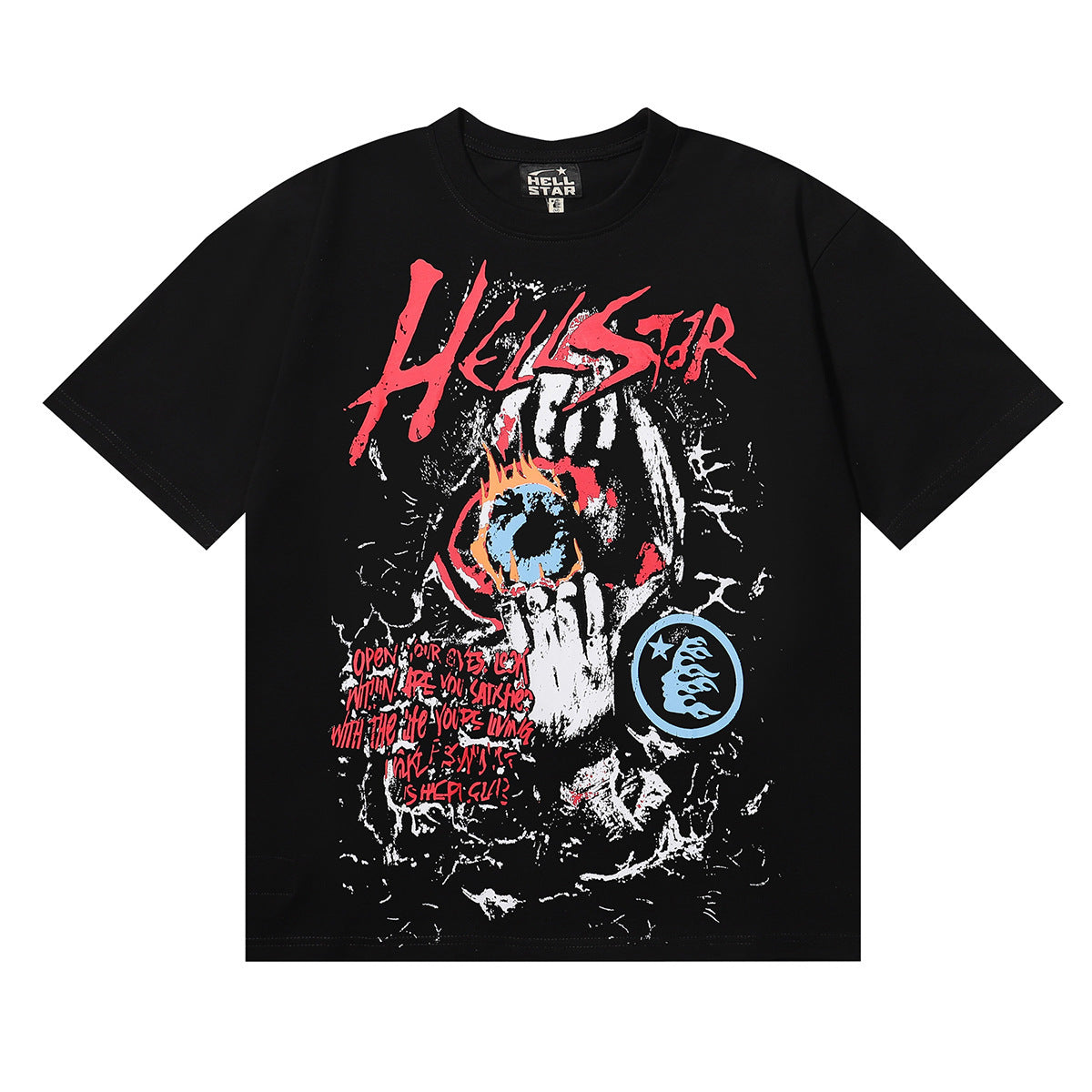 Hellstar Series Vintage Graphic Print Loose Unisex Streetwear T-Shirt